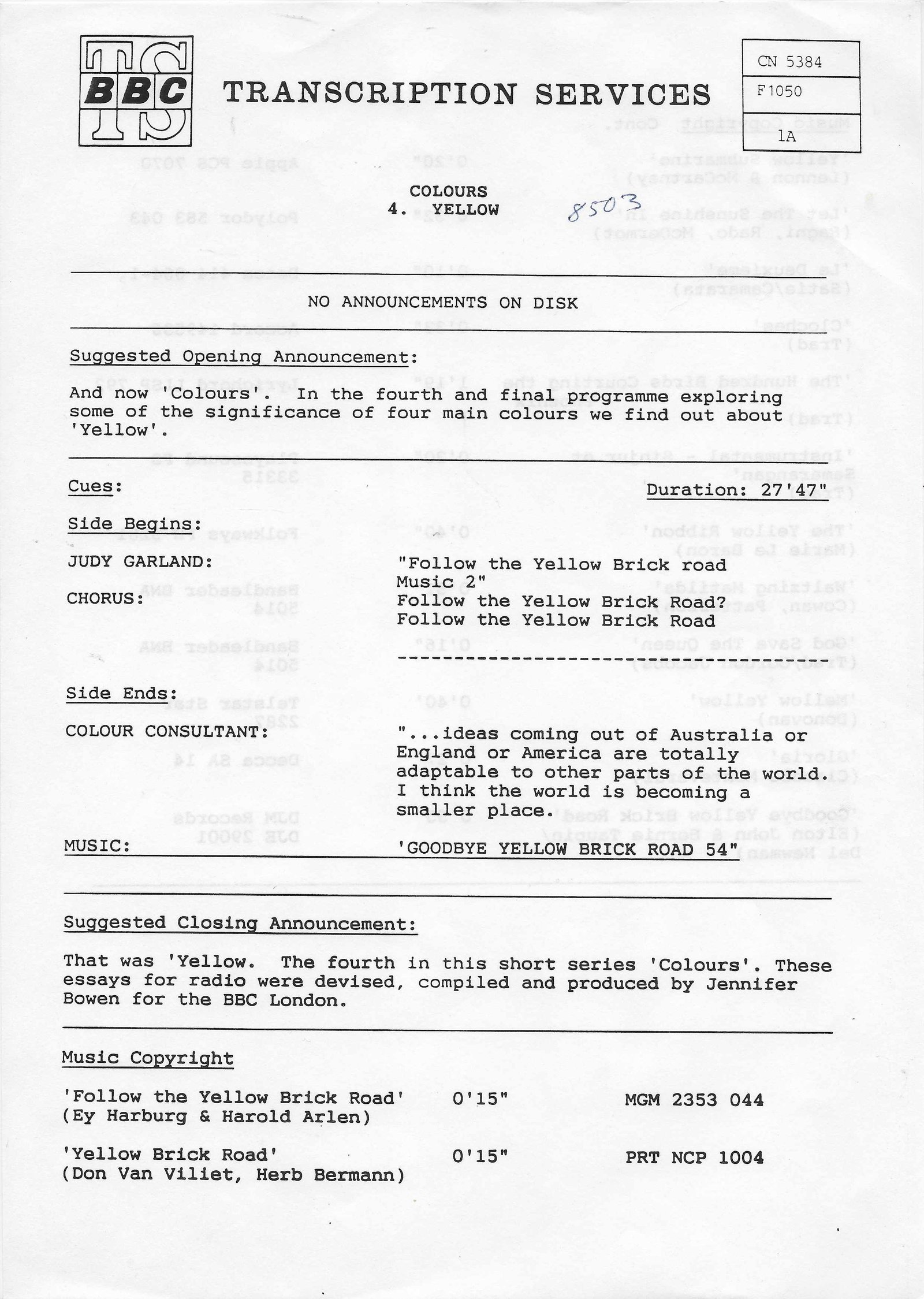 Inserts from CN 5384 2